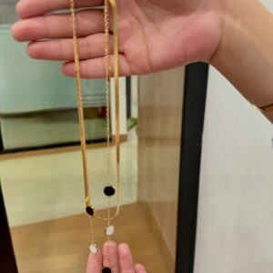 DOUBLE SIDED DOUBLE CHAIN NECKLACE