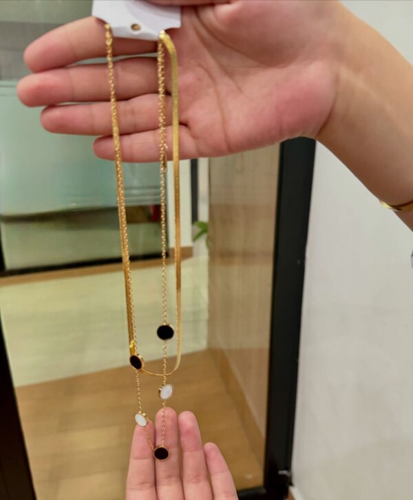 DOUBLE SIDED DOUBLE CHAIN NECKLACE